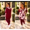 Fashion by Nono Szendy zippes ruha, burgundi mintás