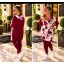 Fashion by Nono Szendy zippes ruha, burgundi mintás