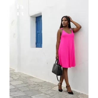 Rensix Santorini vállain karikás ruha, fuxia