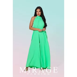 Mirage Mirtill nyakba kötős zsorzsett overál, neon lime