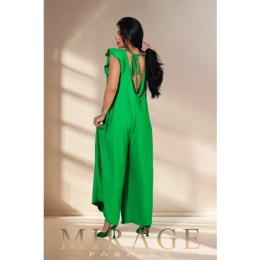 Mirage Valéria silky szatén overál, zöld