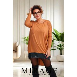 Mirage Berni bőr betétes tunika, konyak