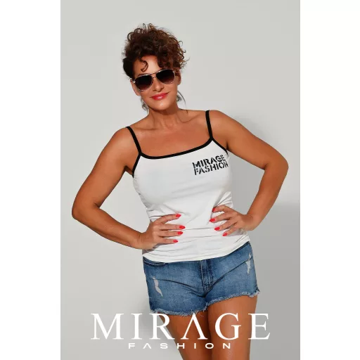 Mirage Vinetu pántos pamut trikó, fehér