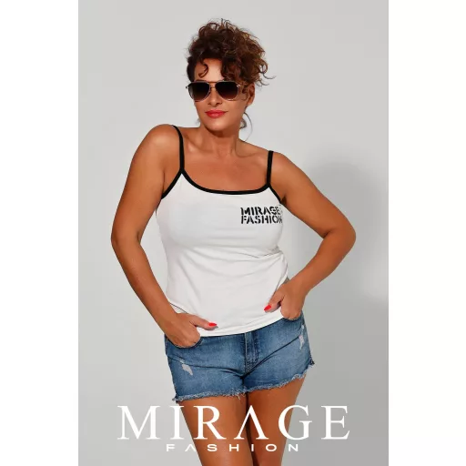 Mirage Vinetu pántos pamut trikó, fehér