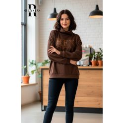 Rensix Renfri kötött bordás garbó, csokibarna