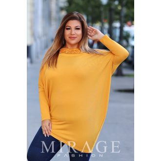 Mirage Song csipkebetétes tunika, okker sárga
