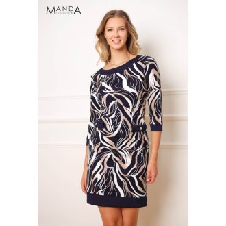 Manda Amanda alkalmi ruha, sötétkék mintás