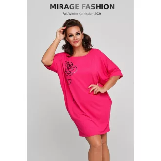 Mirage Belami zsebes pamut tunika, pink