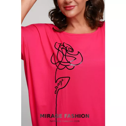 Mirage Belami zsebes pamut tunika, pink