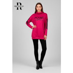 Rensix Wool bordás kötött pulóver, fuxia