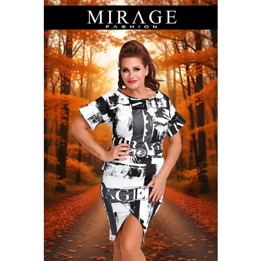 Mirage Bellinor szabott öves ruha, mirage mintás