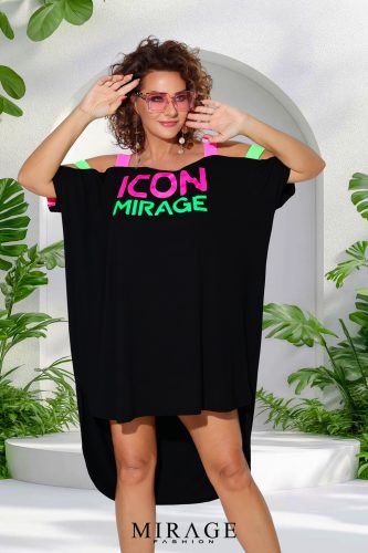 Mirage Icon vállán neon pántos tunika, fekete