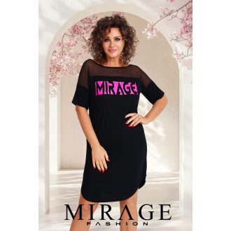 Mirage Pamela neccbetétes ruha, fekete