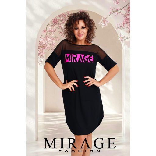Mirage Pamela neccbetétes ruha, fekete