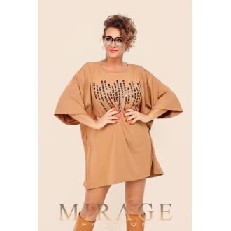 Mirage Polka lezser puntó tunika, mogyoró