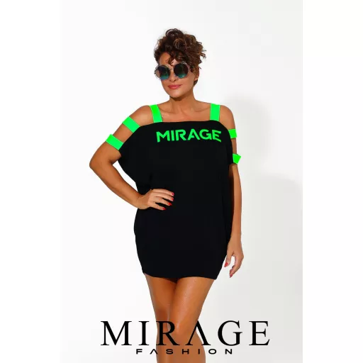 Mirage Lucy vállain pántos tunika, fekete