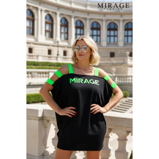 Mirage Lucy vállain pántos tunika, fekete