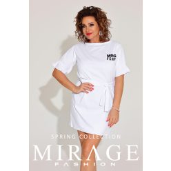 Mirage Málnácska öves puplin ruha, fehér