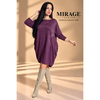Mirage Samantha csónaknyakú ruha, padlizsán