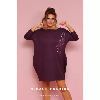 Mirage Samantha csónaknyakú ruha, padlizsán
