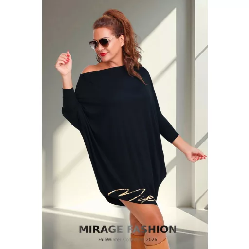 Mirage Divino asszimetrikus tunika, fekete