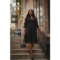 Rensix Ophelia selyem viszkóz ruha, fekete