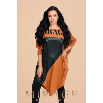 Mirage Nefertiti bőrbetétes tunika, konyak