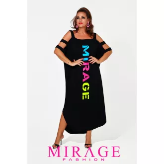 Mirage Akropolisz vállán pántos maxiruha, fekete