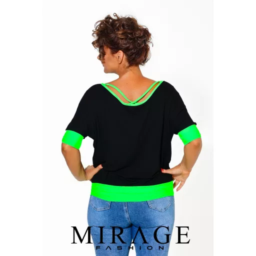 Mirage Pipacs hátán pántos, passzés aljú felső, fekete