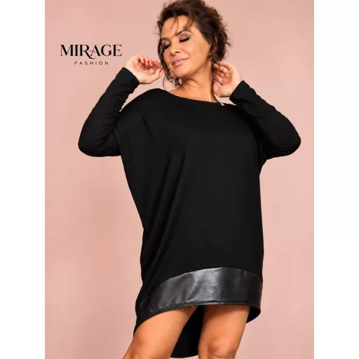 Mirage Bereniké bőrbetétes tunika, fekete