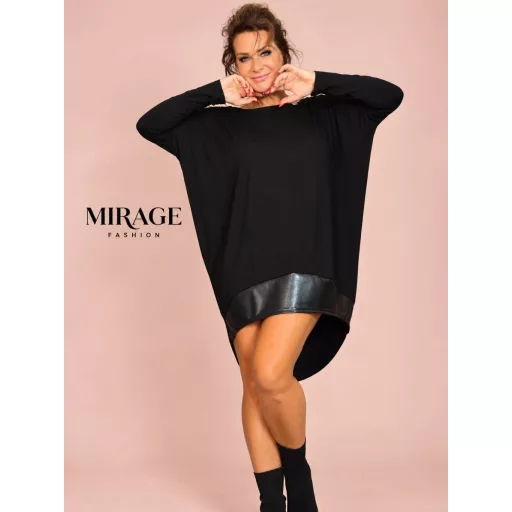 Mirage Bereniké bőrbetétes tunika, fekete