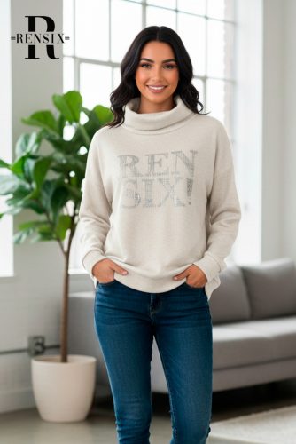 Rensix Renfri kötött bordás garbó, krém