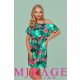 Mirage Apricot vállán pántos ruha, zöld mintás