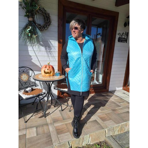 Fashion by nono Casting kardigán kabát, türkiz-fekete