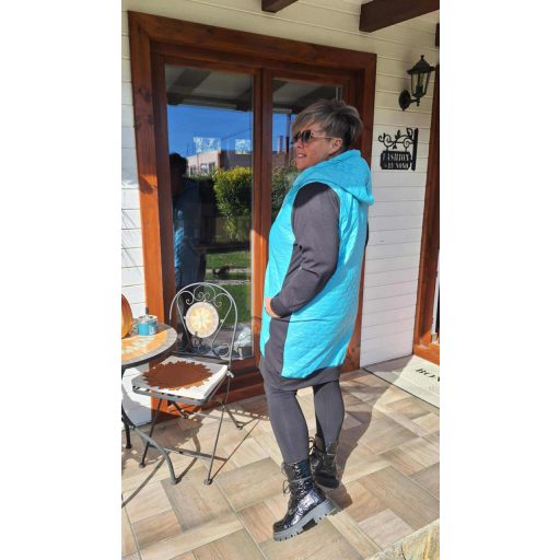 Fashion by nono Casting kardigán kabát, türkiz-fekete