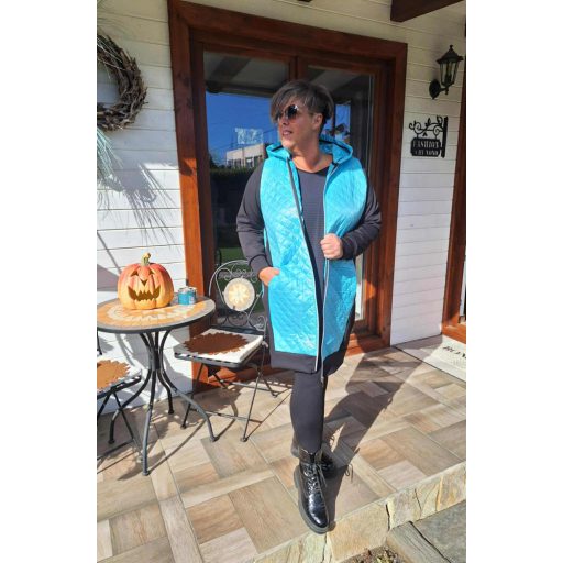 Fashion by nono Casting kardigán kabát, türkiz-fekete