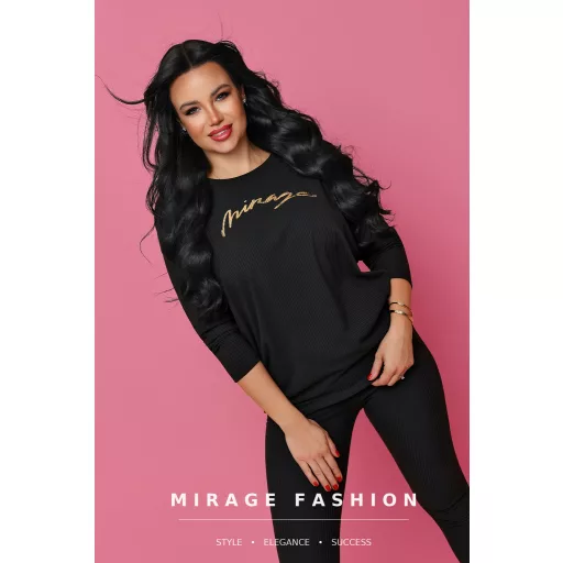 Mirage Oberion bordázott tunika, fekete