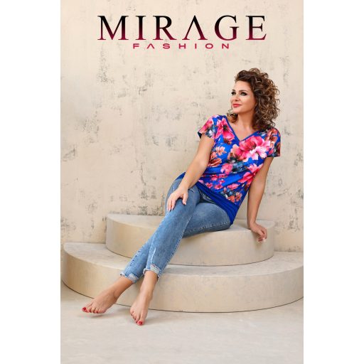 Mirage Newik passzés felső, kék virágos