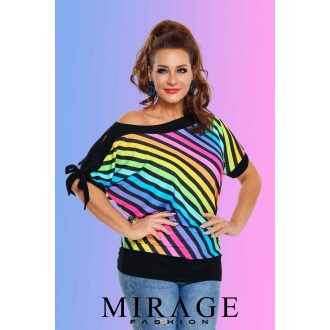 Mirage Miranda nyitott ujjú felső, csíkos