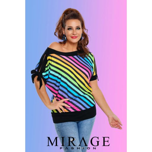 Mirage Miranda nyitott ujjú felső, csíkos