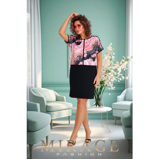 Mirage Bristol paszpólos ruha, fekete