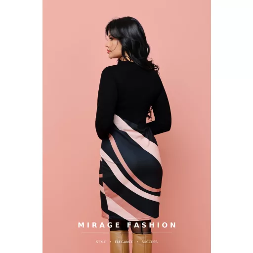 Mirage Irina szűk ruha, fekete mintás
