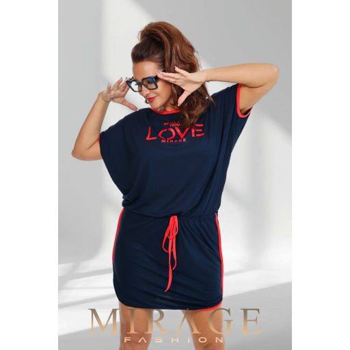 Mirage Mercedes paszpólos ruha, sötétkék