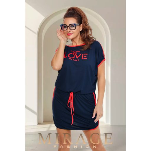 Mirage Mercedes paszpólos ruha, sötétkék