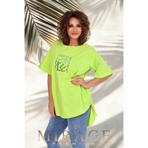 Mirage Béta puplin tunika, banánzöld