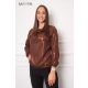 Manda kámzsa nyakú felső, csokibarna
