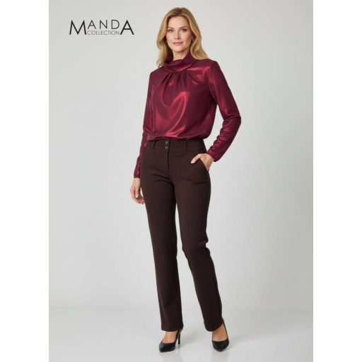 Manda kámzsa nyakú felső, burgundi