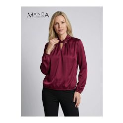 Manda vastag szatén felső, burgundi