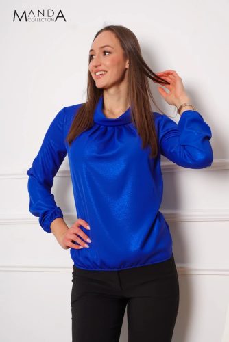 Manda kámzsa nyakú felső, királykék