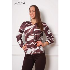 Manda gumis derekú felső, barna mintás